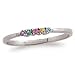 Sterling Silver Petite Mothers Birthstone Ring -
