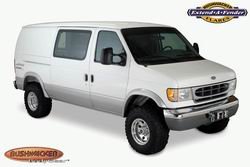 Bushwacker Extend A Fender Flares - , Rear Set. Ford Econoline Van Sliding Door (Tire Coverage 2in.) 1992 - 2006