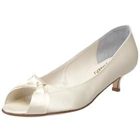 Bridal by Butter Womens Crackle-B Kitten-Heel Pump