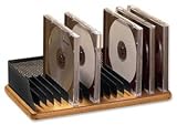 Rolodex 22801 Distinctions CD Organizer/Shelf, Rich Cherry Wood/Black Metal