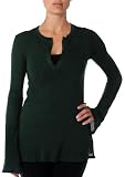  : Beyond Yoga Pima Modal Long Sleeve Henley (Forest Green, Small)