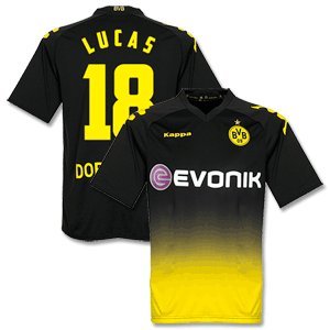 11-12 Borussia Dortmund Away Jersey + Lucas 18 (Fan Style Name & Number) 11-12 Borussia Dortmund Away Jersey + Lucas 18 (Fan Style Name & Number)