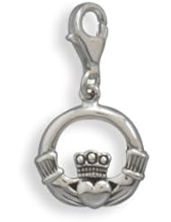 Oxidized Claddagh Charm