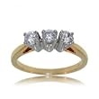 .50CT Three Stone Diamond Anniversary Band in 14K Two Tone Gold