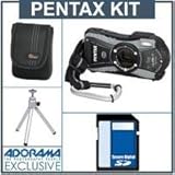 Pentax Optio WG-1 with GPS,Digital Camera - Black - Bundle - with 4GB SD Me ....