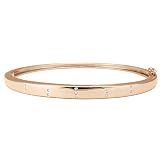 18k Rose Gold Over Sterling Silver 0.05 cttw Diamond Bangle