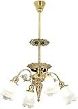 Late Victorian Pierced Brass Chandelier With 4 Lights
