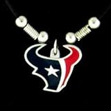 Houston Texans Leather Necklace w/Beads & Pewter Pendant - NFL Football Fan Shop Sports Team Merchandise
