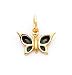 Multi Enameled Butterfly Charm, 14K Yellow Gold