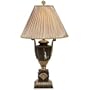 Black Marble and Brass Acanthus 3-Way Table Lamp