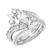 Sterling Silver Engagement 2 Set Ring with Cubic Zirconia - Size: 5-9