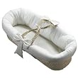 Eyelet Fitted Baby Moses Basket - Color White