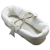 Eyelet Fitted Baby Moses Basket - Color Butter