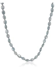 Sterling Silver Aquamarine and Peridot Necklace, 17"