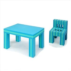 EVA Kids' Foam Table and Chair Set in Blue-Green