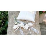 Beverly Clark WB02N Sequin Flower Knife Server Set - White