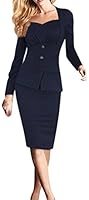 Women's Long Sleeves Elegant Peplum Business Bodycon Pencil Dress