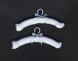 Dollhouse Miniature Set of 2 Blue Satin Padded Hangers