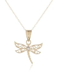 Klassics 10k Yellow Gold Dragonfly Pendant Necklace
