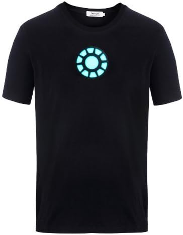 Tony Stark Light-Up Arc Reactor LED Iron Man 1 Black T Shirt--Size L by Teelight