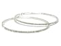 Beautiful X-Large & Blingy ICE Crystal Lined Hoop Earrings Silver Tone ~ 3 1/4"