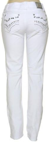 TWELVE K Stretch Large Rhinestone Torn Skinny [HL20123001], WHT, 3