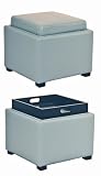 Review New Pacific Direct 113042-HX3632 / New Pacific Direct Cameron Square Leather Ottoman, Blue