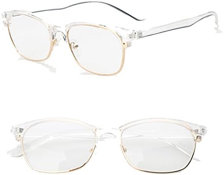 WenVen Vintage Inspired Classic Half Frame Horn Rimmed Clear Lens Glasses(White,One Size)