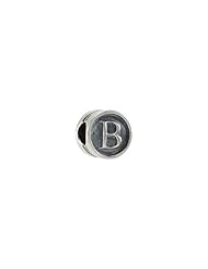 Sterling Silver Kera "B" Alphabet Cylinder Bead Fits Pandora