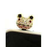 【tt-jewel】☆ちょこんと お座り ☆ 笑顔の大きな目  かえるさん ＆ 赤いほっぺ『 スマートフォン &  アイフォーン イヤホンジャック用ピアス ♪SWAROVSKI  & 携帯アクセサリー ☆ ipad & iphone 』 ピンク 蛙