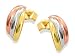 9ct Three Colour Gold Russian Wedding Ring Earrings