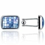 Forzieri Mosaic Mother Of Pearl Silver Plated Cufflinks
