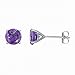 Vir Jewels 14K Gold Amethyst Stud Earrings (1.80 CT ; 6 MM Round Cut)