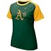 Nike Oakland Athletics Ladies Green-Gold Team Logo Raglan T-shirt