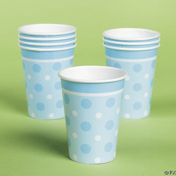 Blue Polka Dot Paper Cups
