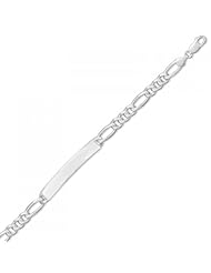 MMA Silver - 8 inch 180 Figaro ID Bracelet
