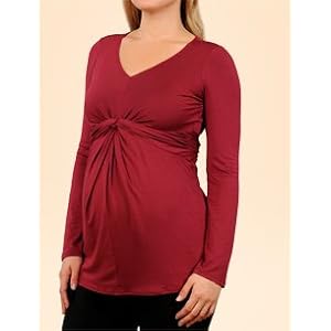 Buy A Pea in the Pod: Long Sleeve V-neck Drape Front Maternity T Shirt by A Pea in the Pod