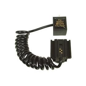 Sync cord for Sony/Minolta TTL - coiled 24 - this Off Camera Shoe Cord works with Sony Minolta A200 A100 A700 A350 A300 & all Konica Minolta TTL flash and cameras - by alzodigital.com