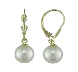 14K White Akoya Cultured Pearl Earrings