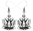 Lotus Flower Earrings - Pewter - 0.75'' Height
