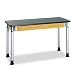 Diversified Woodcraft P8202K UV Finish Plain Adjustable Height Table with Chemguard Top, 54" Width x 39" Height x 24" Depth