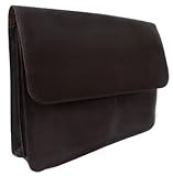 Piel Leather Three-Section Flapover Portfolio