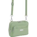 Baggallini TRZ419MWMI Baggallini Triple Zip Bagg Crinkle Meadow Green/Mimosa Ladies Crossbody Bag
