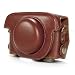 COSMOS ® Brown Leather Case Cover Bag For Panasonic Lumix DMC-LX5 Camera + Cosmos cable tie