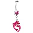 Pink Dolphin Dancing Belly Ring
