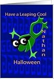 Nathan Leaping Cool Halloween Card