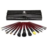 Designer Makeup Brush Set 15 piece with Black Reptile Case