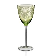 Spring Meadow Etched Wine Glass