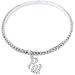ROCAWEAR Silver Tone RW Flame CRYSTAL Bangle