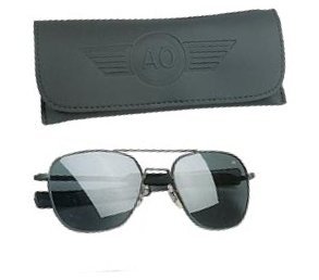 American Optical Original Pilot Bayonet 57mm Black TC Grey Sunglasses